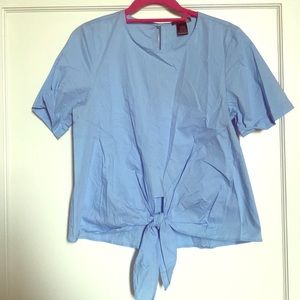 AQUA short sleeve top with bow